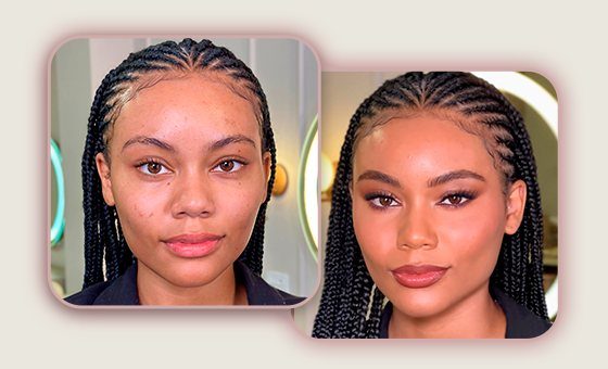 Antes e depois: glam makeup