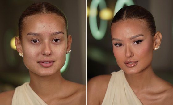 Antes e depois de noiva com foxy eyes opaco