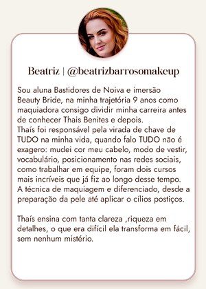 Feedback de aluno do Benites Beauty Pro