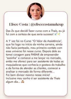 Feedback de aluno do Benites Beauty Pro