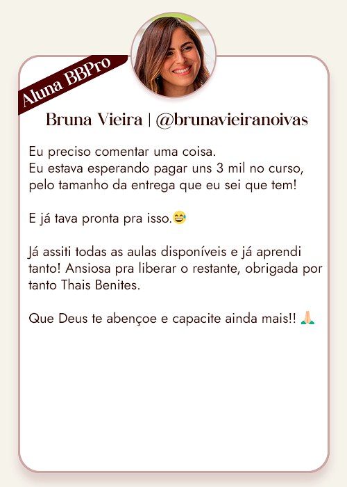 Feedback de aluno do Benites Beauty Pro